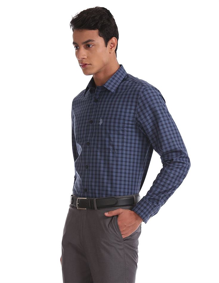 U.S. Polo Assn. Men Checkered Formal Wear Shirt